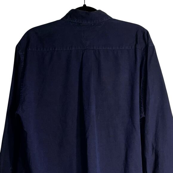Tommy Hilfiger Navy Blue Crest Logo Button-Down Shirt Men’s Size Medium - Picture 4 of 7